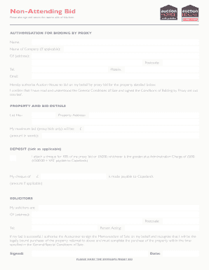 Proxy Bid Authorization Form