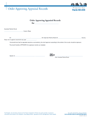 Order Approving Appraisal Records
