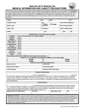 Medical Information and Liability Release Form