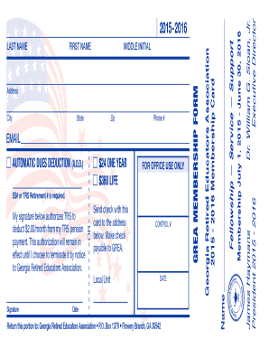 GREA Membership Form