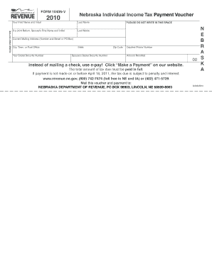 Nebraska Individual Income Tax Payment Voucher