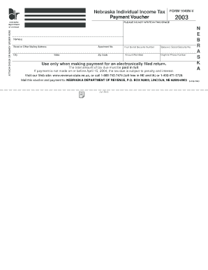 Nebraska Individual Income Tax Payment Voucher