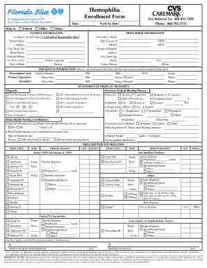 Hemophilia Enrollment Form