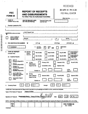 FEC Form 3X for Political Committees