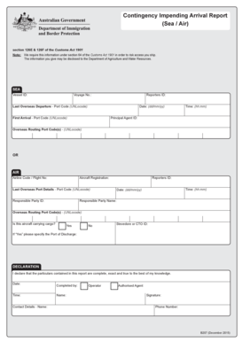 Contingency Impending Arrival Report