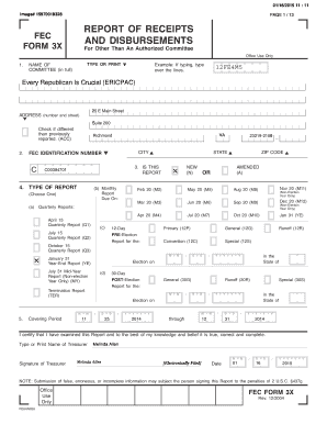 FEC Form 3X for Political Committees