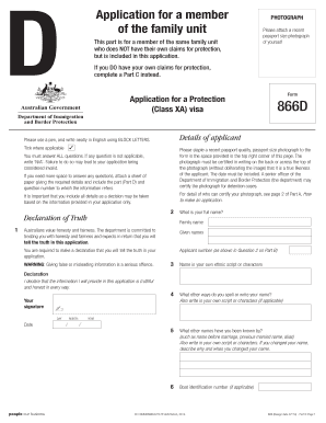 Application for Protection Visa Class XA