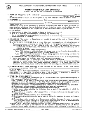 Texas Unimproved Property Contract