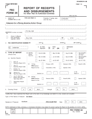 FEC Form 3X for Non-Authorized Committees