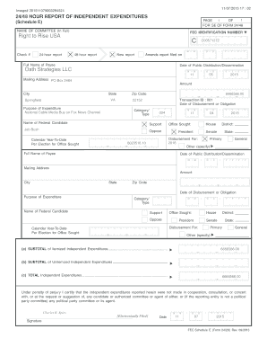 24/48 Hour Report of Independent Expenditures