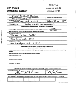 FEC Form 2 Statement of Candidacy