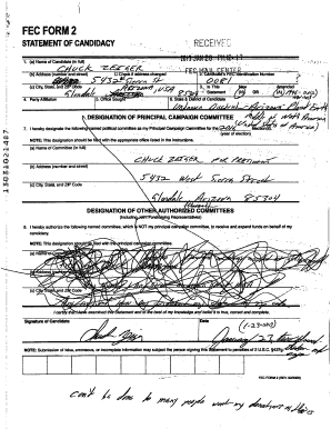 FEC Form 2 Statement of Candidacy