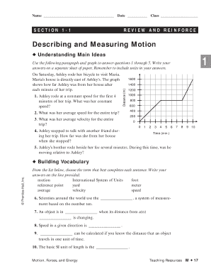 Physics Motion Review Worksheet