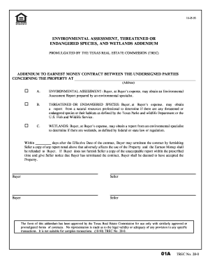 Texas Real Estate Environmental Assessment Addendum