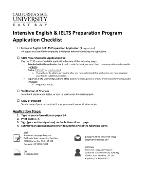 Intensive English & IELTS Preparation Program Application