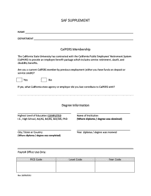CalPERS Membership Supplement Form