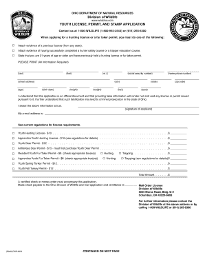 Ohio Youth Hunting License Application