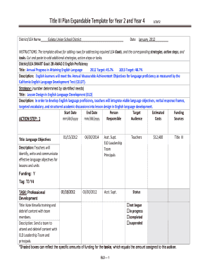 Title III Plan Template for English Language Development