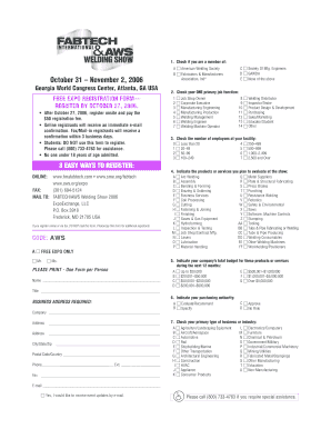 FABTECH Expo Registration Form
