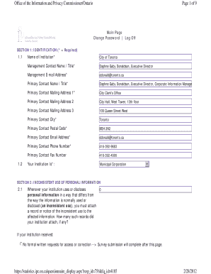 Ontario Privacy Request Form