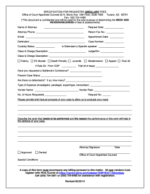 Ancillary Fees Request Form