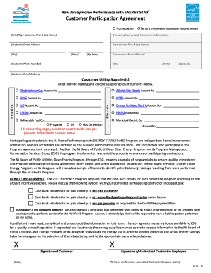 New Jersey Home Performance with ENERGY STAR Agreement