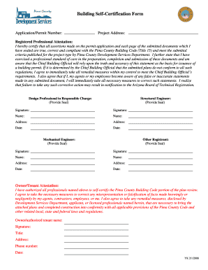 Pima County Building Self-Certification Form