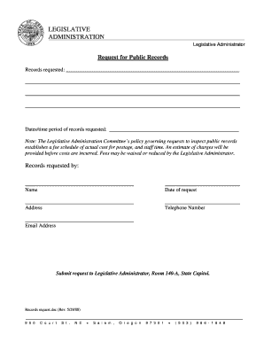 Request for Public Records Form