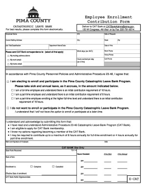 Pima County Catastrophic Leave Bank Enrollment Form