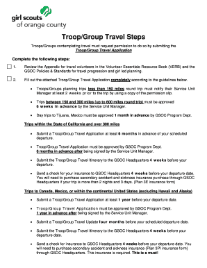 Girl Scouts Troop Travel Application