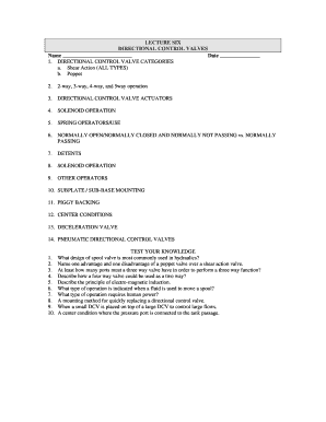 Directional Control Valve Study Guide