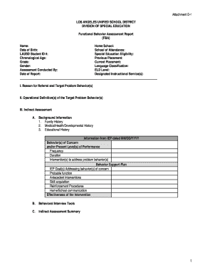 Functional Behavior Assessment Report