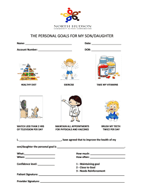 Health Goals Agreement for Child