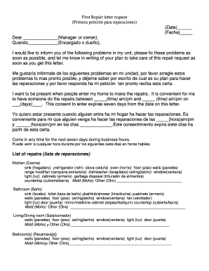 Rental Property Repair Request Letter