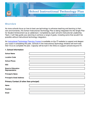 School Instructional Technology Plan