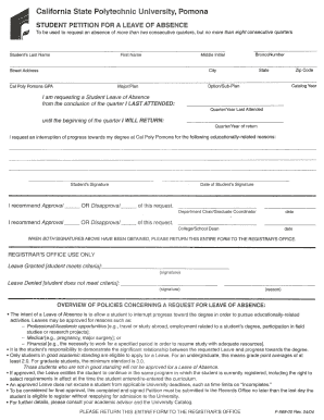 California Student Leave of Absence Petition