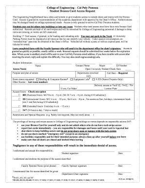 Student Bronco Card Access Request