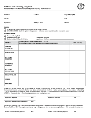 PeopleSoft Student Administration Security Authorization