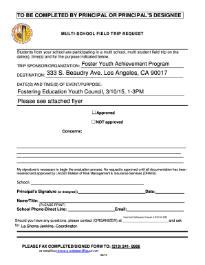 Multi-School Field Trip Request Form