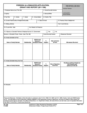 Foreign Allowances Application Form SF-1190