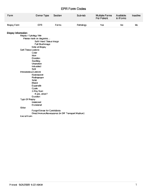 Biopsy Form