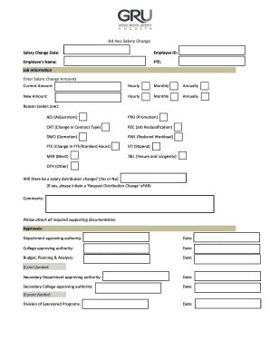 Ad Hoc Salary Change Form