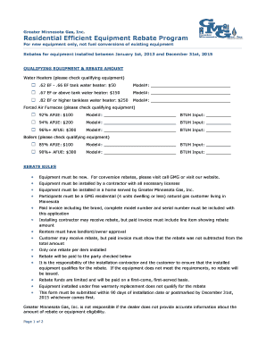 Greater Minnesota Gas Equipment Rebate Form