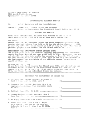 Illinois Income Tax Worksheet