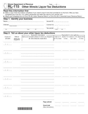 Illinois Liquor Tax Deductions Form
