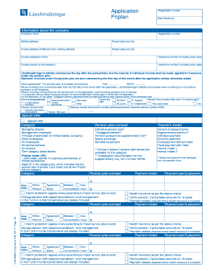 Swedish Pension Plan Application Form