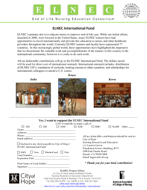 ELNEC International Fund Donation Form