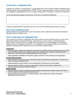 Foodborne Disease Outbreak Communication Worksheet