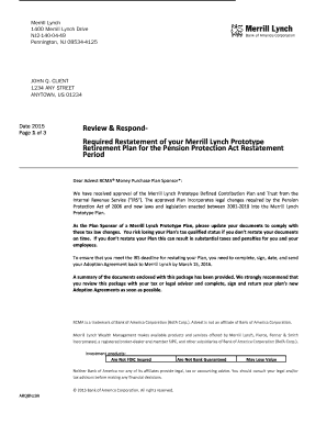 Merrill Lynch Retirement Plan Restatement