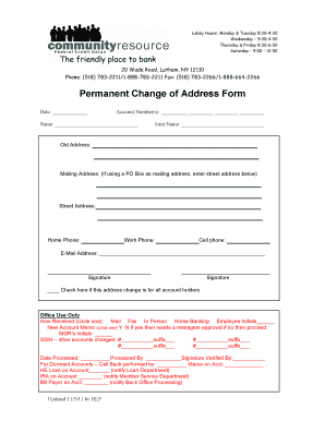 Permanent Change of Address Form